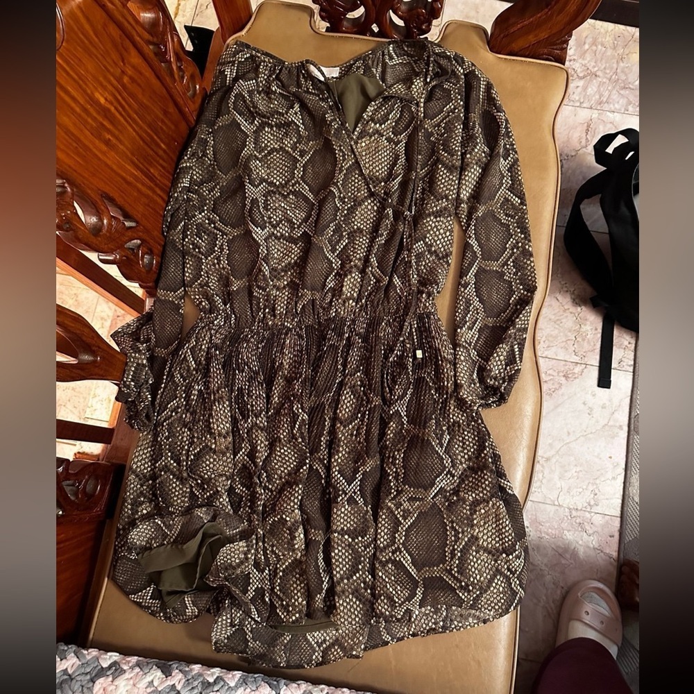 Michael Kors Brown Python-Print Dress - image 3